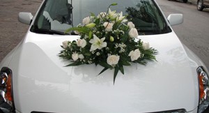 arreglo de carro para boda $420 con base de chupon 